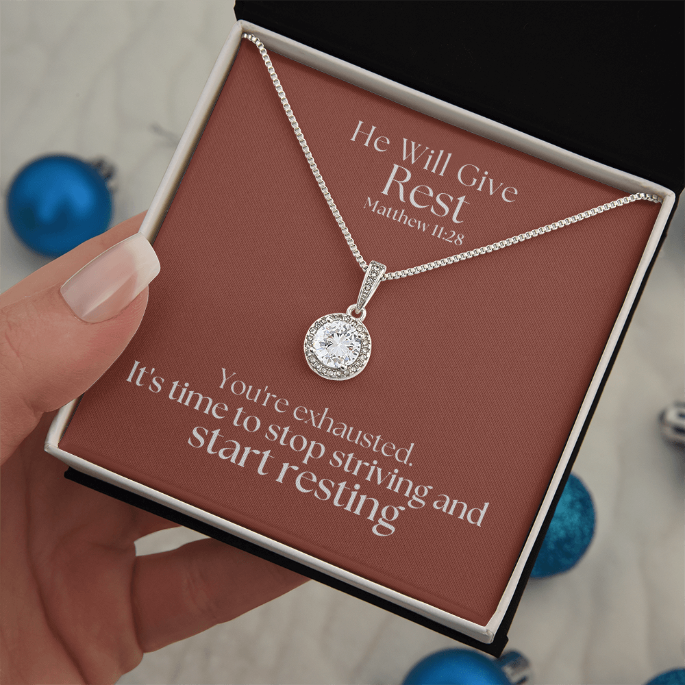 He Will Give  Rest (Matthew 11:28) | Eternal Hope Pendant Necklace