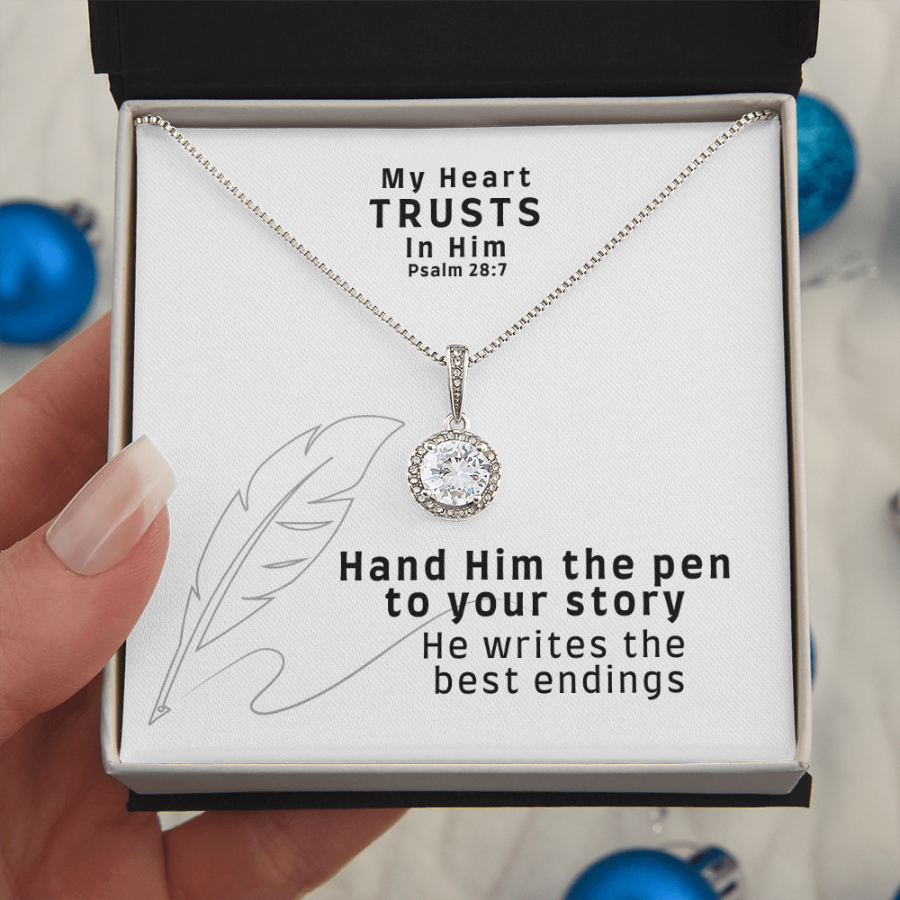 My Heart Trusts In Him (Psalm 28:7) | Eternal Hope Pendant Necklace