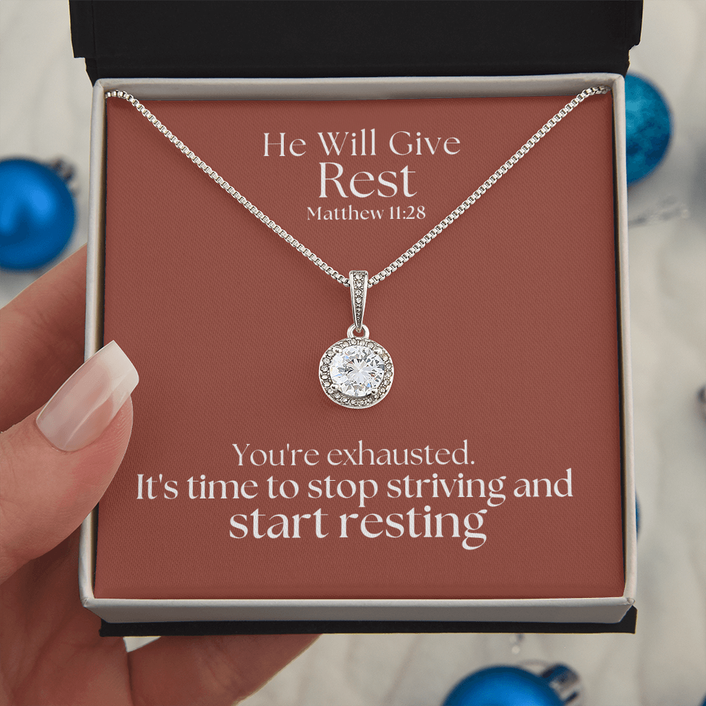 He Will Give  Rest (Matthew 11:28) | Eternal Hope Pendant Necklace
