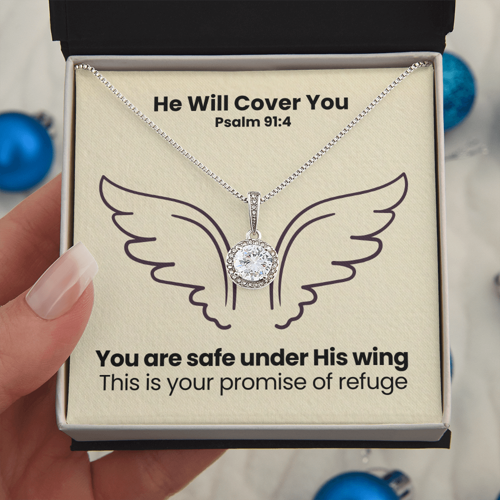 He Will Cover You (Psalm 91:4) | Eternal Hope Pendant Necklace