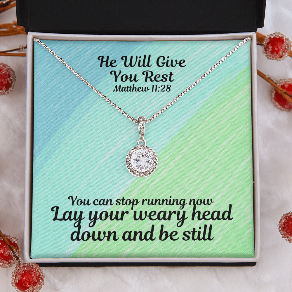 He Will Give You Rest (Matthew 11:28) | Eternal Hope Pendant Necklace