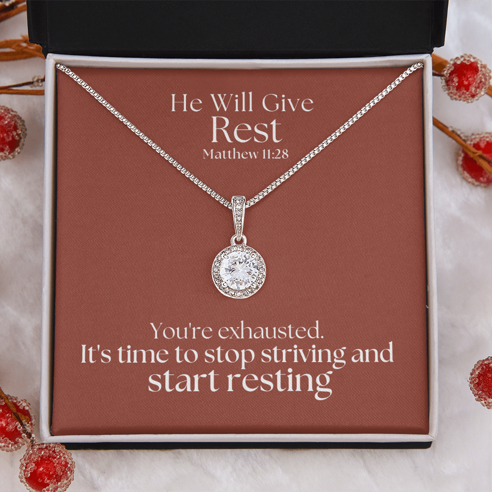 He Will Give  Rest (Matthew 11:28) | Eternal Hope Pendant Necklace