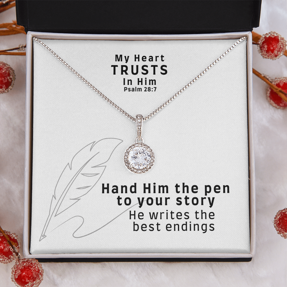 My Heart Trusts In Him (Psalm 28:7) | Eternal Hope Pendant Necklace