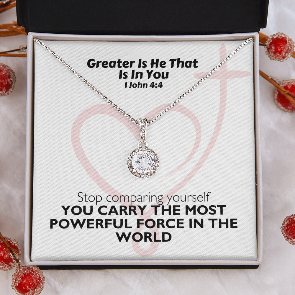 Greater Is He That Is In You (1 John 4:4) | Eternal Hope Pendant Necklace