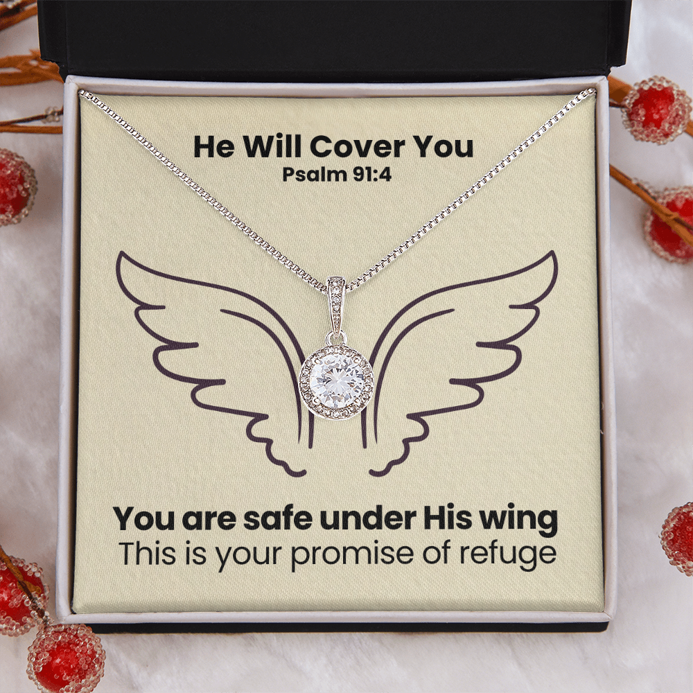 He Will Cover You (Psalm 91:4) | Eternal Hope Pendant Necklace