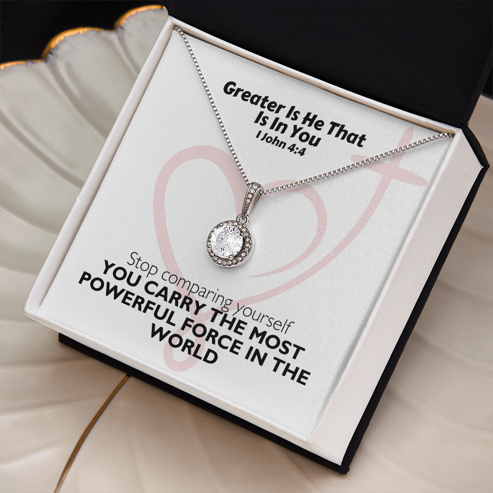 Greater Is He That Is In You (1 John 4:4) | Eternal Hope Pendant Necklace