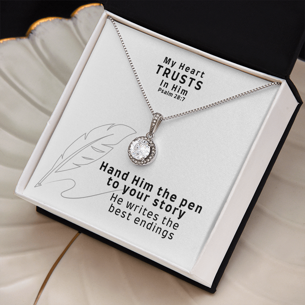 My Heart Trusts In Him (Psalm 28:7) | Eternal Hope Pendant Necklace