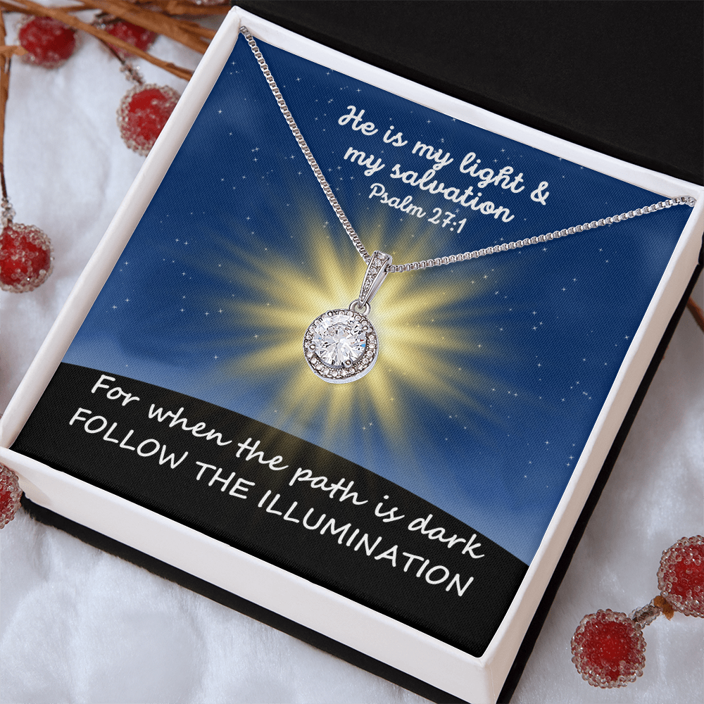 He Is My Light & My Salvation (Psalm 27:1) | Eternal Hope Pendant Necklace