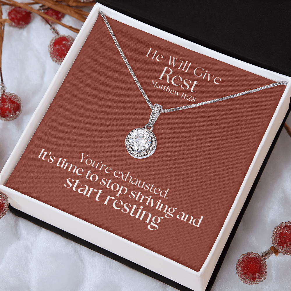 He Will Give  Rest (Matthew 11:28) | Eternal Hope Pendant Necklace