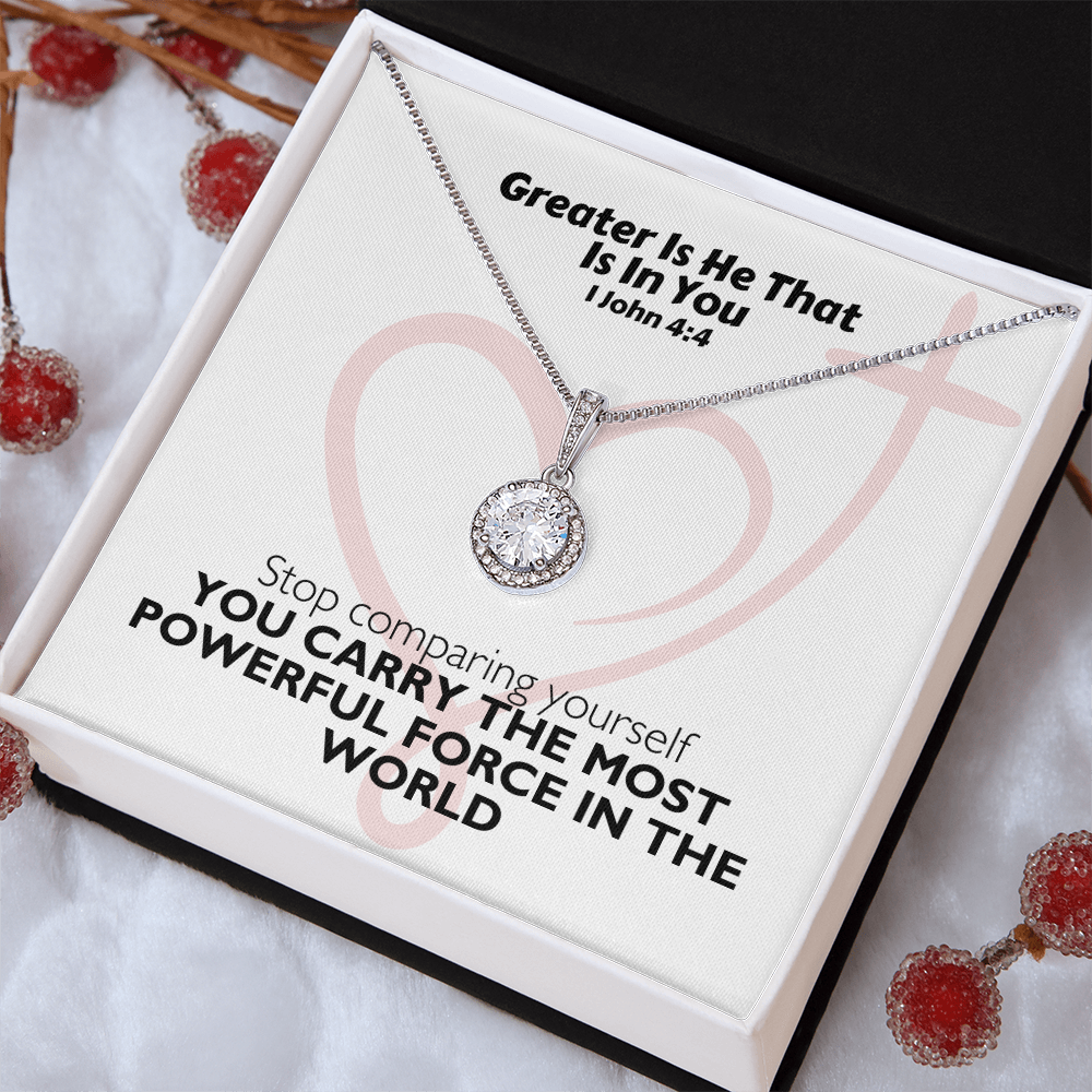 Greater Is He That Is In You (1 John 4:4) | Eternal Hope Pendant Necklace