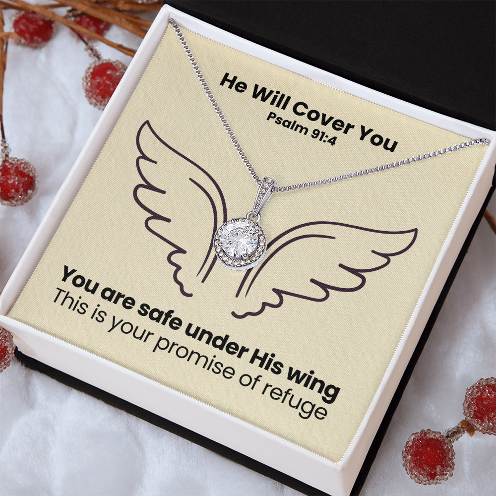 He Will Cover You (Psalm 91:4) | Eternal Hope Pendant Necklace
