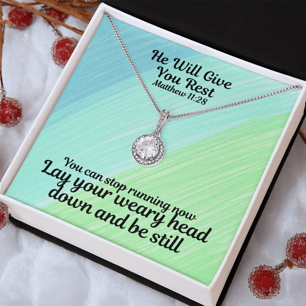 He Will Give You Rest (Matthew 11:28) | Eternal Hope Pendant Necklace