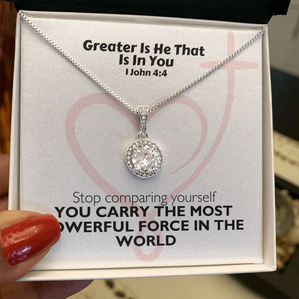 Greater Is He That Is In You (1 John 4:4) | Eternal Hope Pendant Necklace