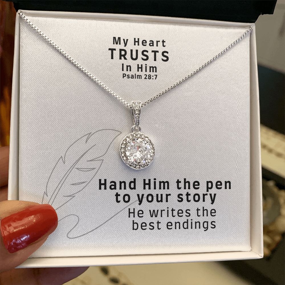 My Heart Trusts In Him (Psalm 28:7) | Eternal Hope Pendant Necklace