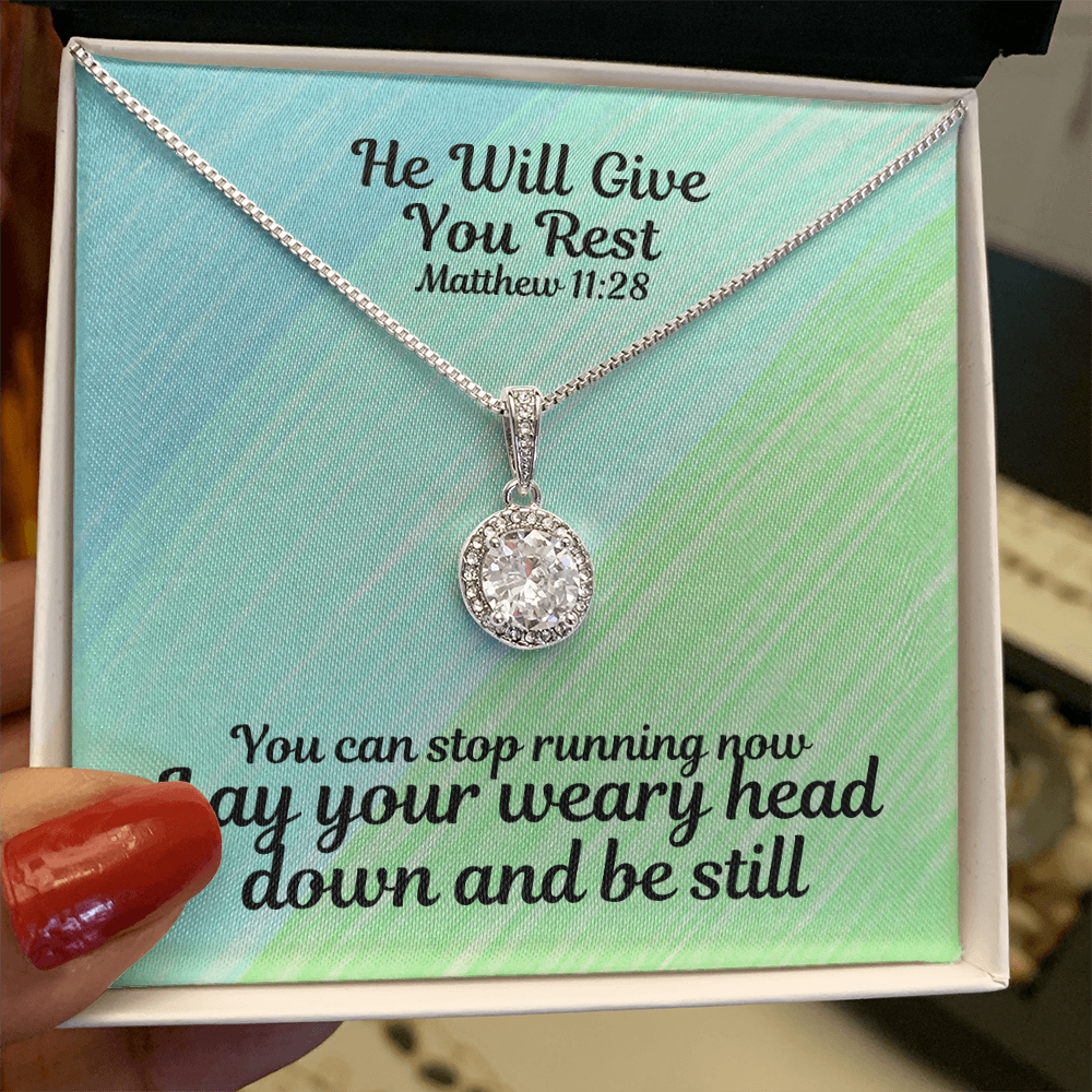 He Will Give You Rest (Matthew 11:28) | Eternal Hope Pendant Necklace