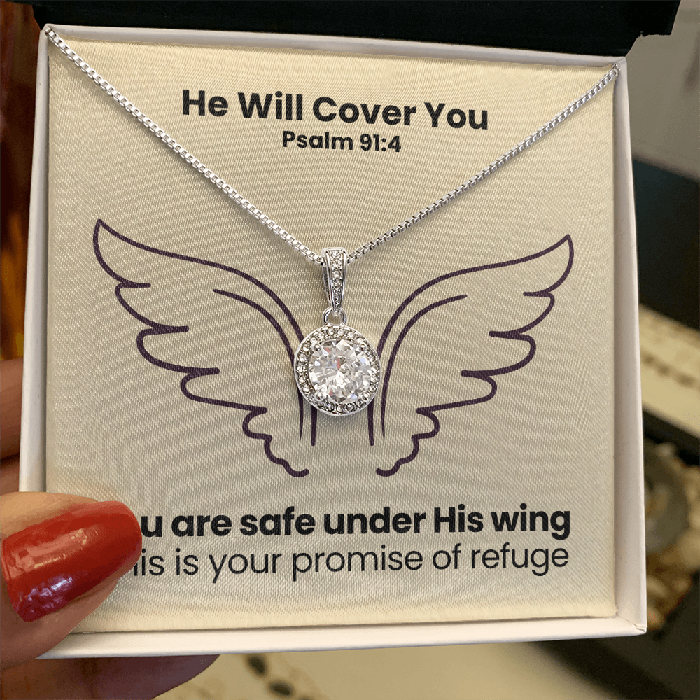 He Will Cover You (Psalm 91:4) | Eternal Hope Pendant Necklace