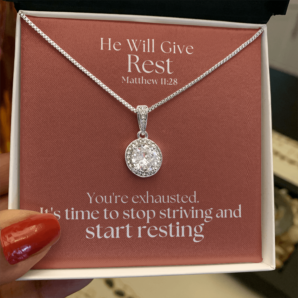 He Will Give  Rest (Matthew 11:28) | Eternal Hope Pendant Necklace
