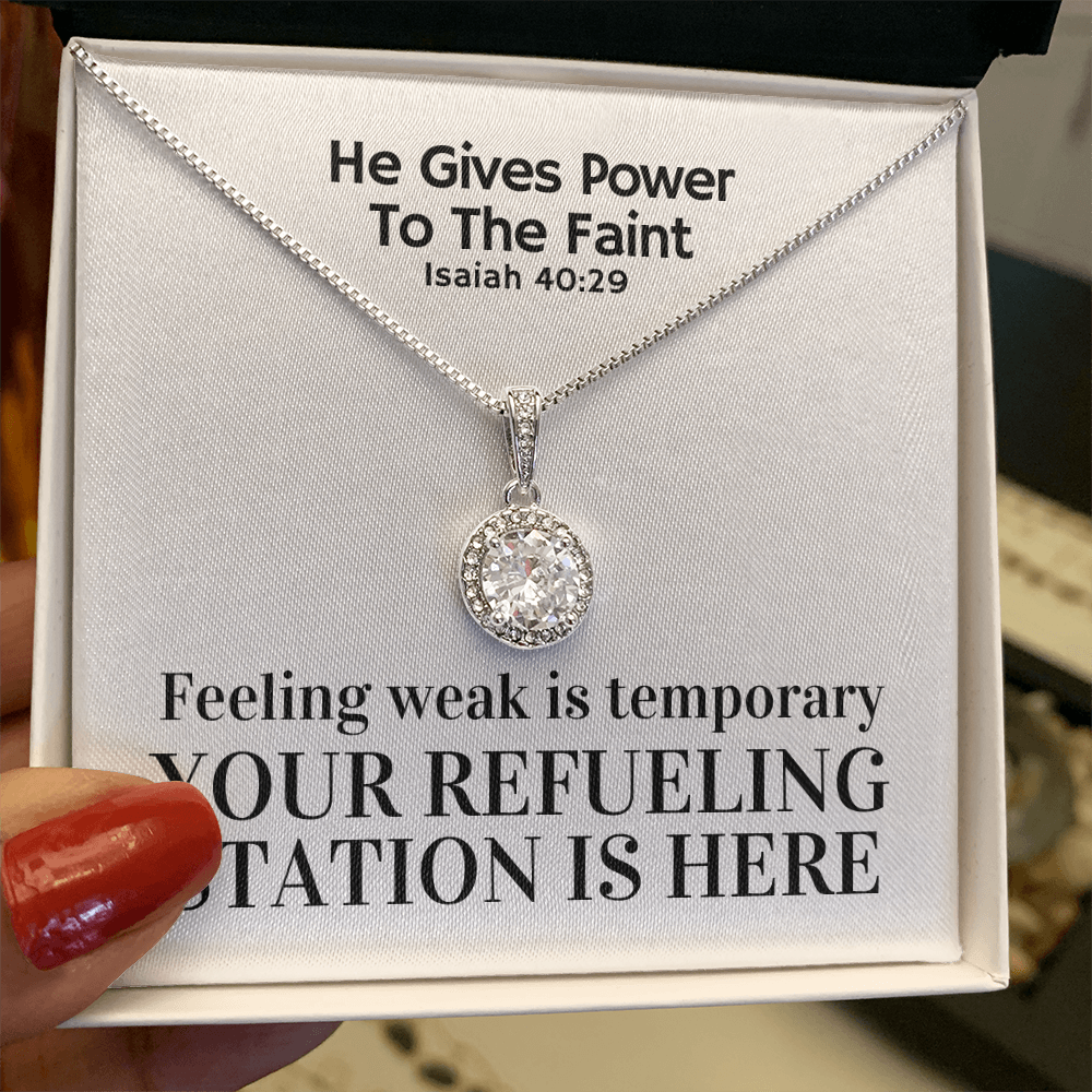 He Gives Power To The Faint (Isaiah 40:29) | Eternal Hope Pendant Necklace