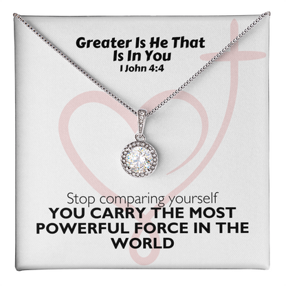 Greater Is He That Is In You (1 John 4:4) | Eternal Hope Pendant Necklace