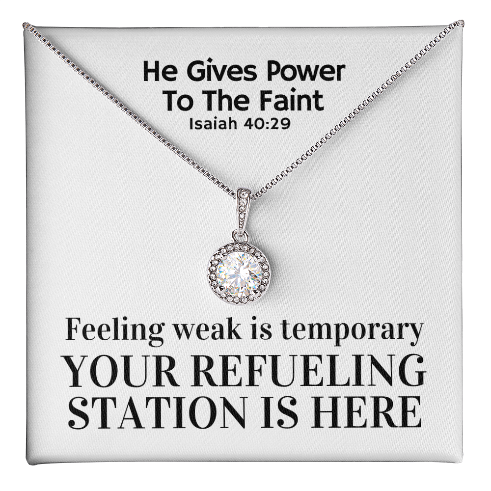 He Gives Power To The Faint (Isaiah 40:29) | Eternal Hope Pendant Necklace