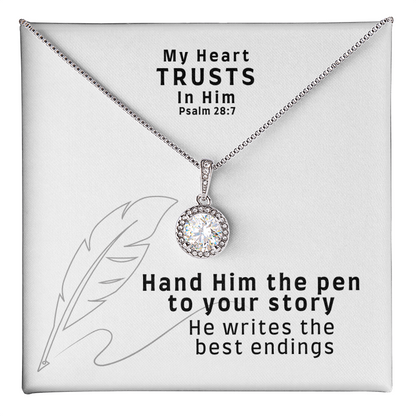 My Heart Trusts In Him (Psalm 28:7) | Eternal Hope Pendant Necklace