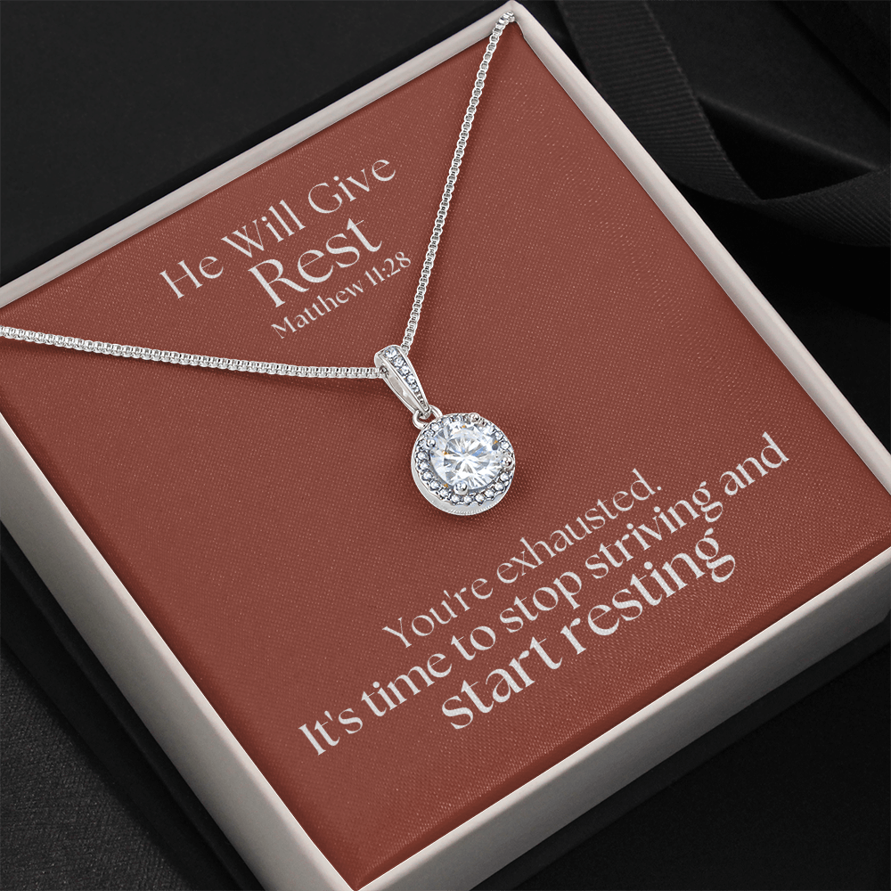 He Will Give  Rest (Matthew 11:28) | Eternal Hope Pendant Necklace