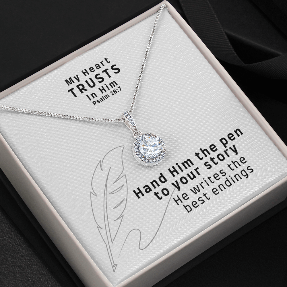 My Heart Trusts In Him (Psalm 28:7) | Eternal Hope Pendant Necklace