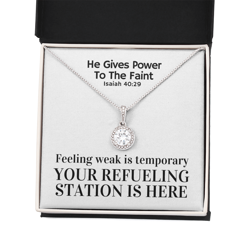 He Gives Power To The Faint (Isaiah 40:29) | Eternal Hope Pendant Necklace