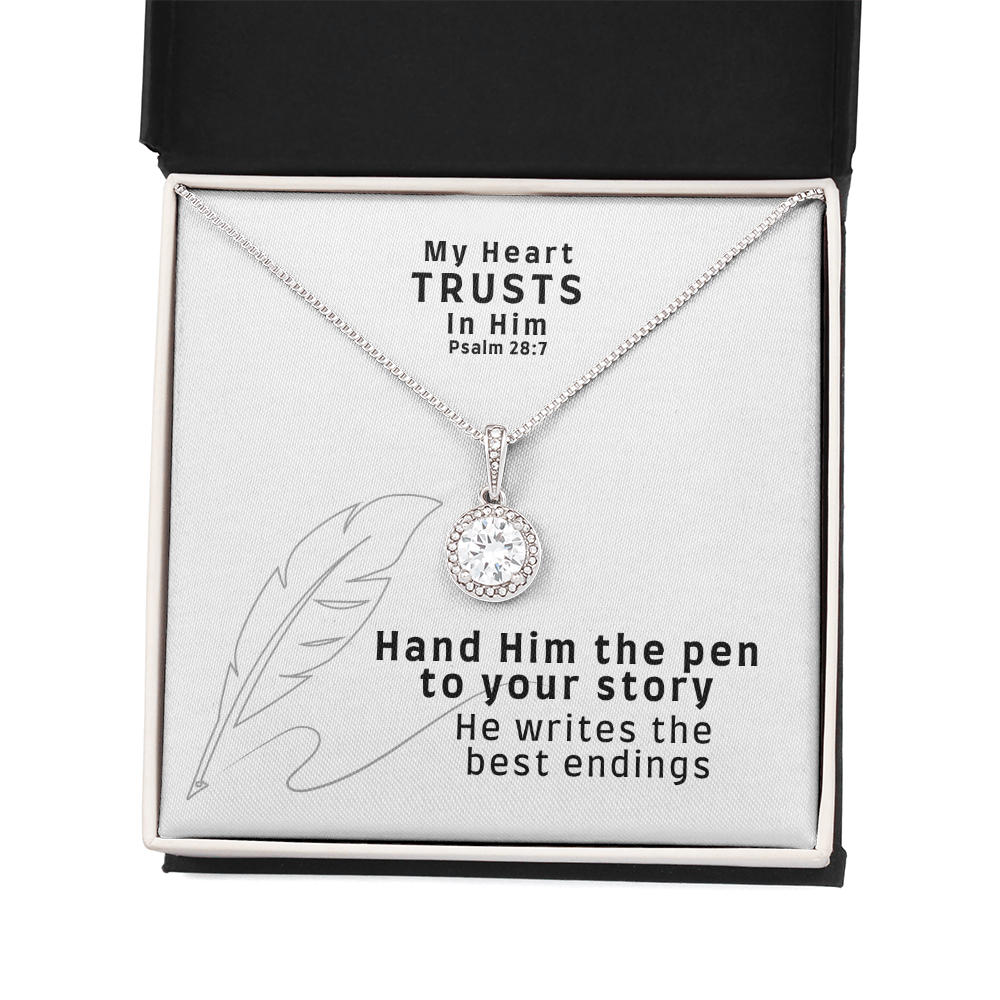 My Heart Trusts In Him (Psalm 28:7) | Eternal Hope Pendant Necklace