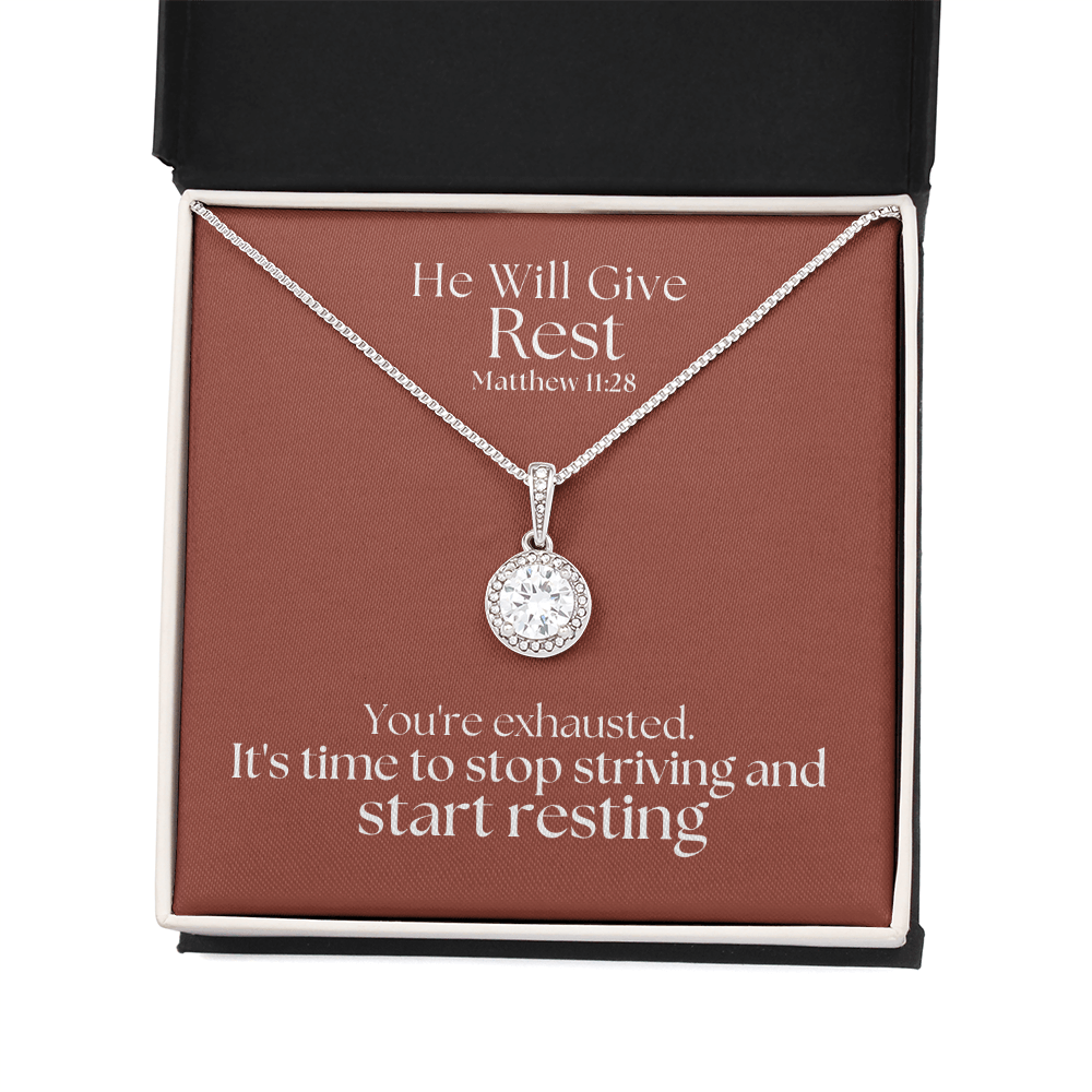 He Will Give  Rest (Matthew 11:28) | Eternal Hope Pendant Necklace