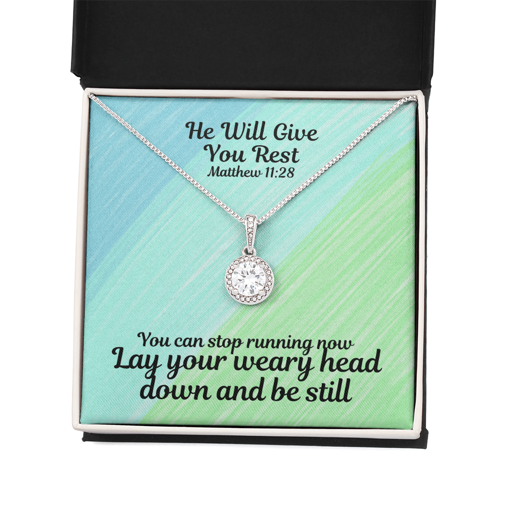 He Will Give You Rest (Matthew 11:28) | Eternal Hope Pendant Necklace
