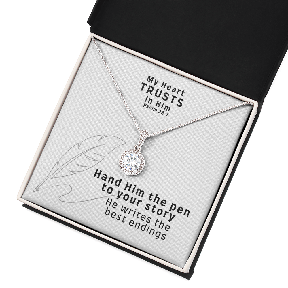 My Heart Trusts In Him (Psalm 28:7) | Eternal Hope Pendant Necklace