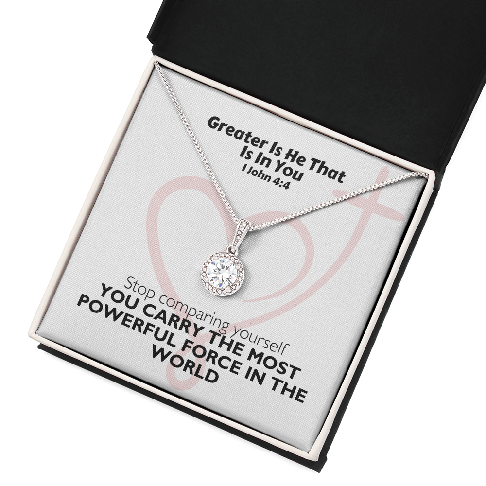 Greater Is He That Is In You (1 John 4:4) | Eternal Hope Pendant Necklace