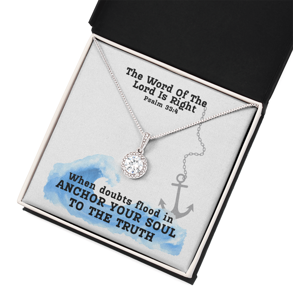The Word Of The Lord Is Right (Psalm 33:4) | Eternal Hope Pendant Necklace