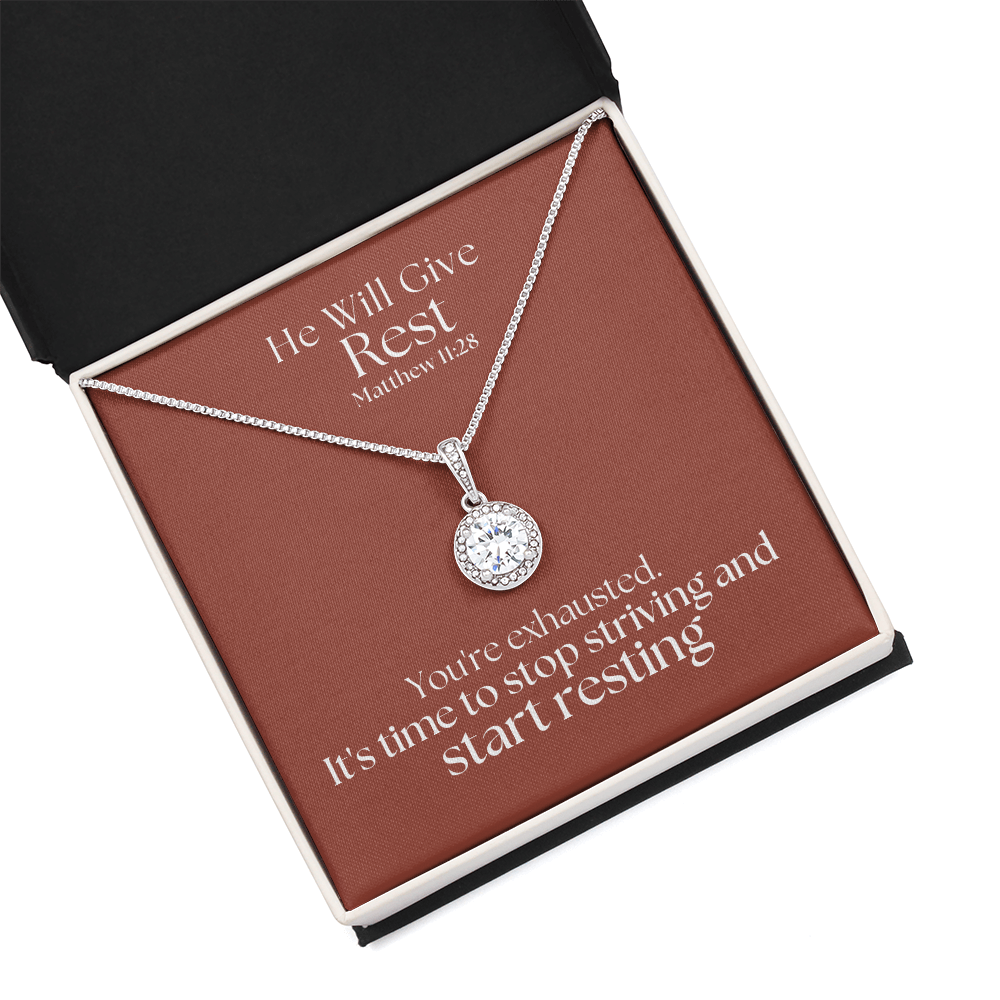 He Will Give  Rest (Matthew 11:28) | Eternal Hope Pendant Necklace