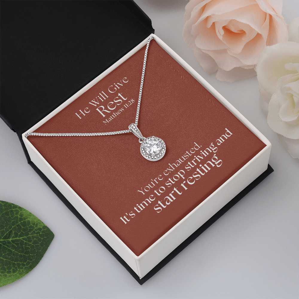 He Will Give  Rest (Matthew 11:28) | Eternal Hope Pendant Necklace