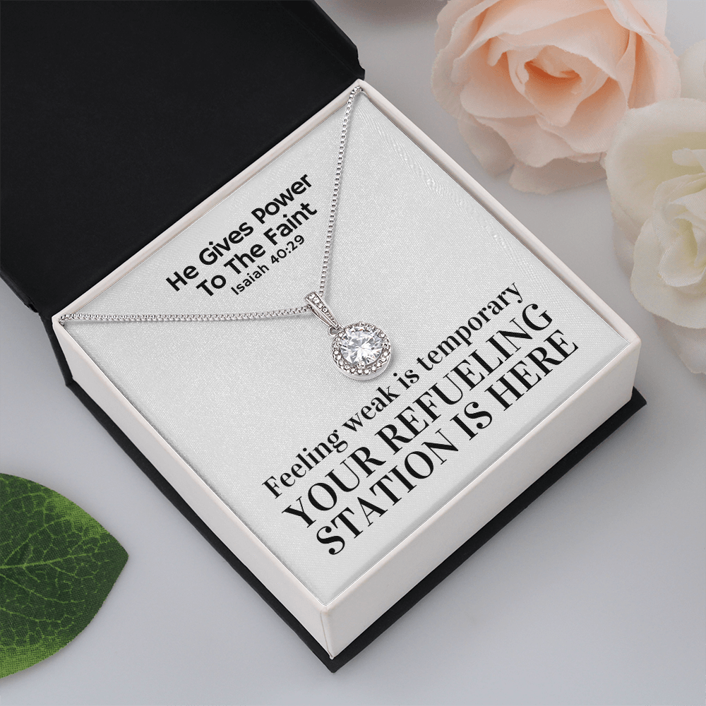 He Gives Power To The Faint (Isaiah 40:29) | Eternal Hope Pendant Necklace