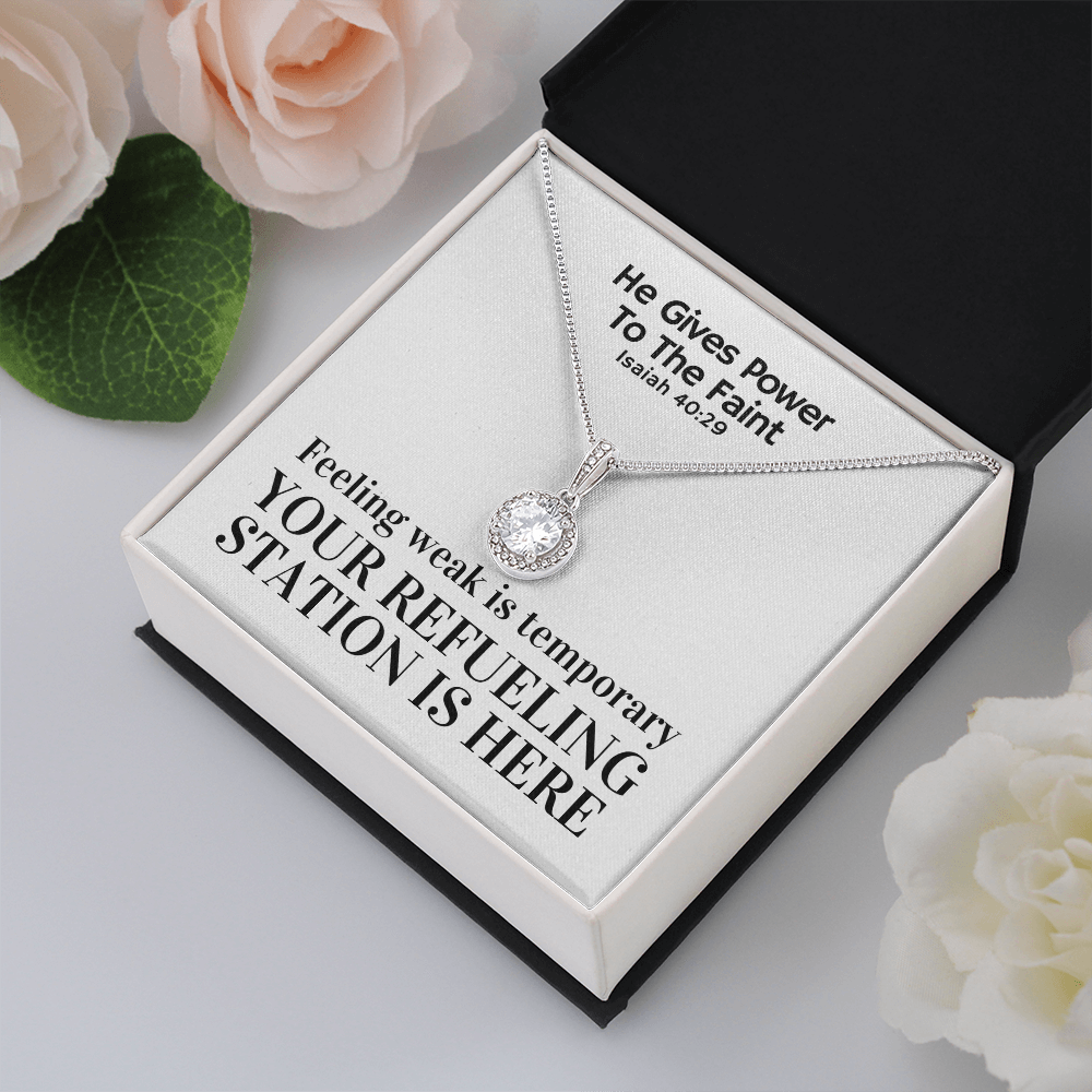 He Gives Power To The Faint (Isaiah 40:29) | Eternal Hope Pendant Necklace
