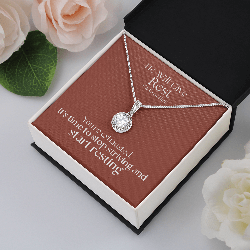 He Will Give  Rest (Matthew 11:28) | Eternal Hope Pendant Necklace