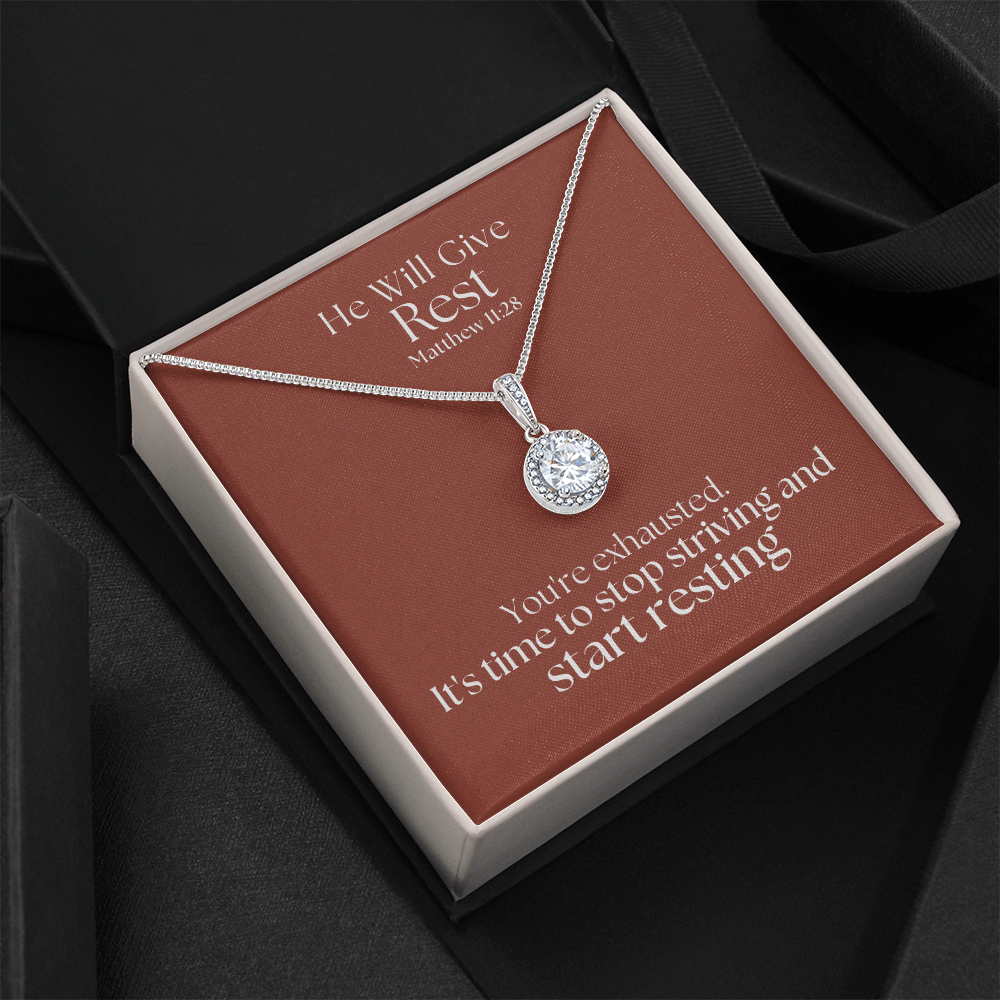He Will Give  Rest (Matthew 11:28) | Eternal Hope Pendant Necklace