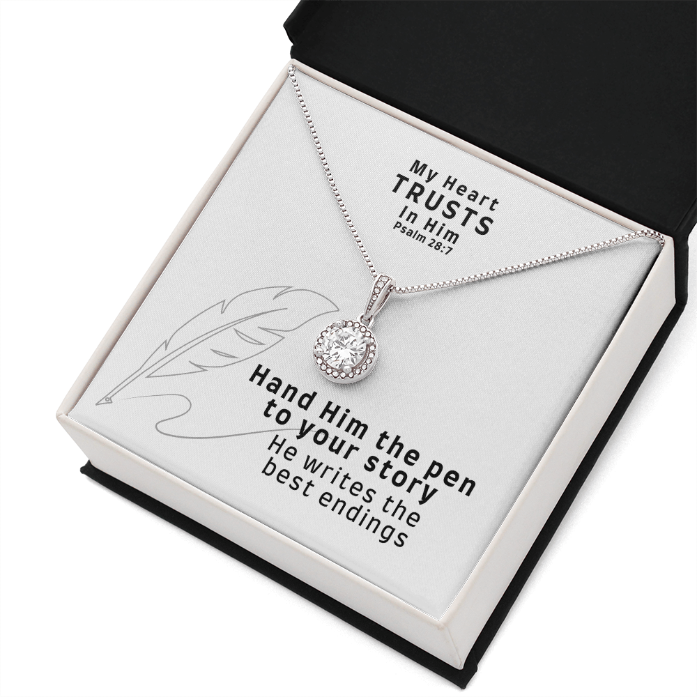 My Heart Trusts In Him (Psalm 28:7) | Eternal Hope Pendant Necklace