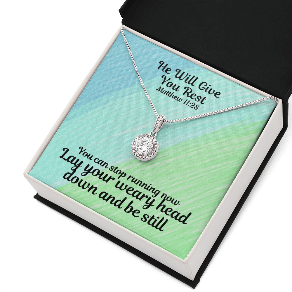 He Will Give You Rest (Matthew 11:28) | Eternal Hope Pendant Necklace