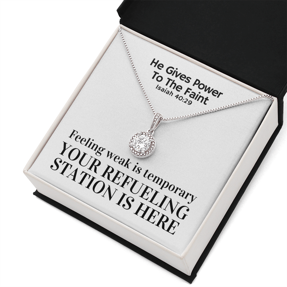 He Gives Power To The Faint (Isaiah 40:29) | Eternal Hope Pendant Necklace