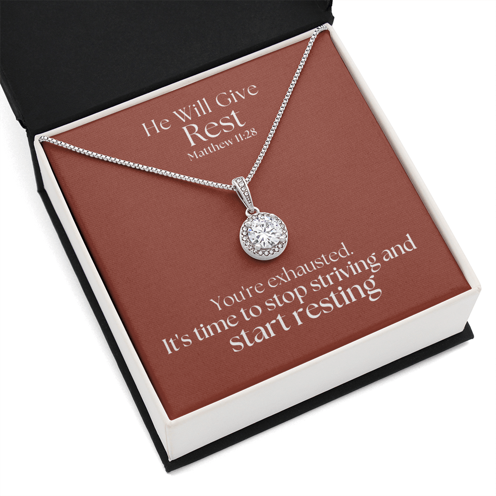 He Will Give  Rest (Matthew 11:28) | Eternal Hope Pendant Necklace