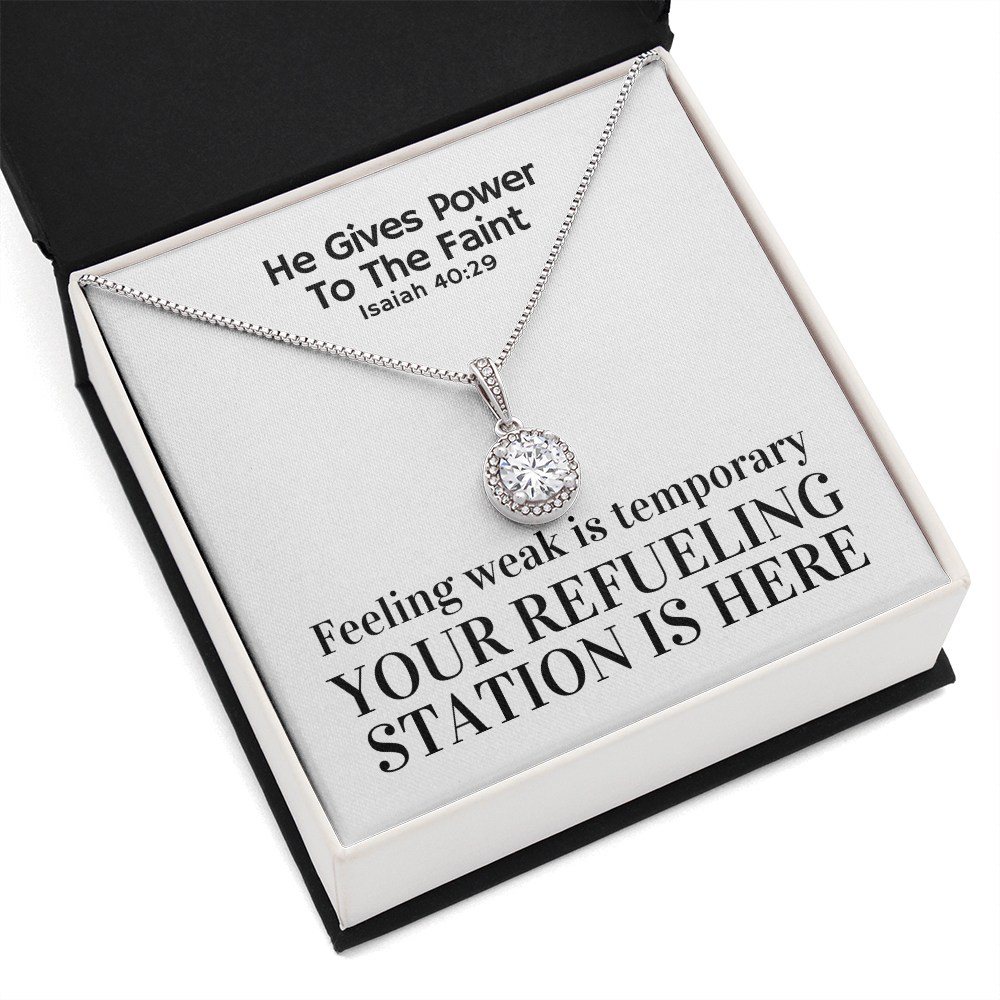 He Gives Power To The Faint (Isaiah 40:29) | Eternal Hope Pendant Necklace