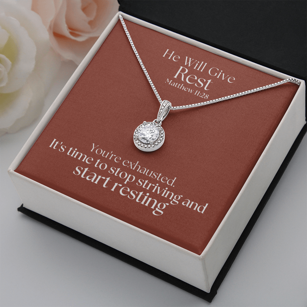 He Will Give  Rest (Matthew 11:28) | Eternal Hope Pendant Necklace