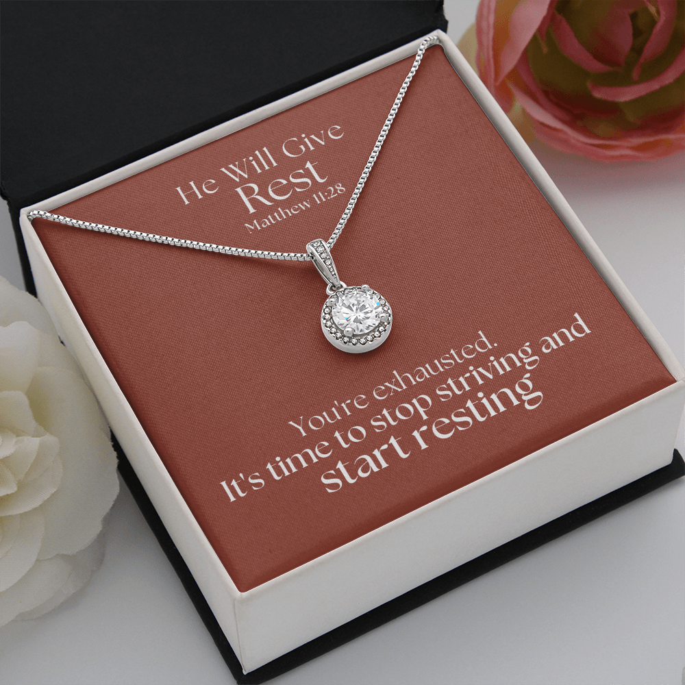 He Will Give  Rest (Matthew 11:28) | Eternal Hope Pendant Necklace