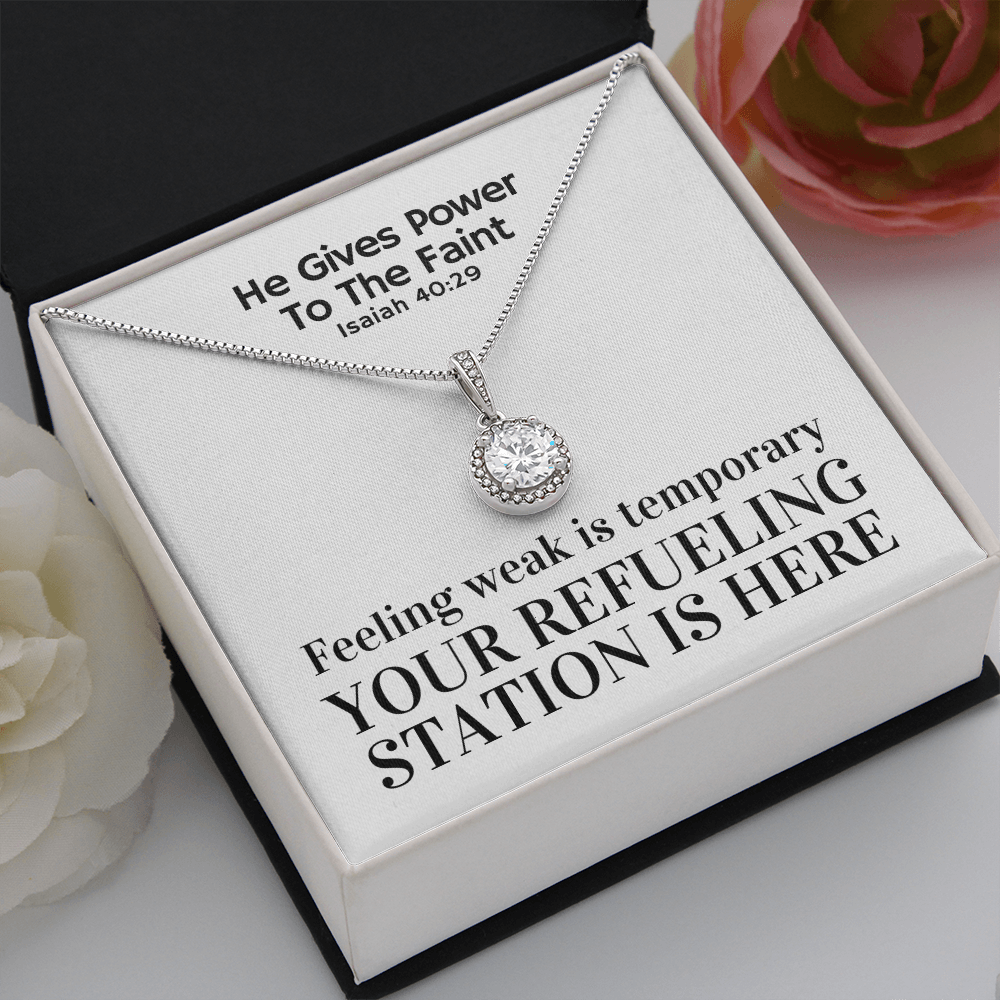 He Gives Power To The Faint (Isaiah 40:29) | Eternal Hope Pendant Necklace