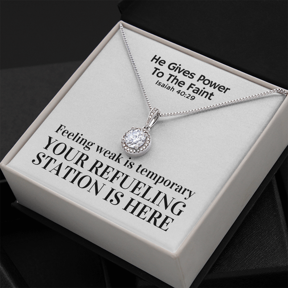 He Gives Power To The Faint (Isaiah 40:29) | Eternal Hope Pendant Necklace