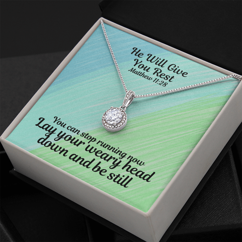 He Will Give You Rest (Matthew 11:28) | Eternal Hope Pendant Necklace